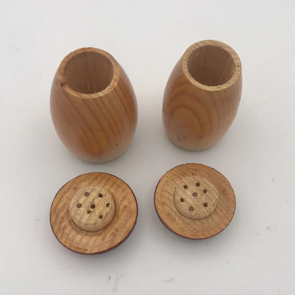 VTG Handpainted‎ Wooden Mushroom Salt & Pepper